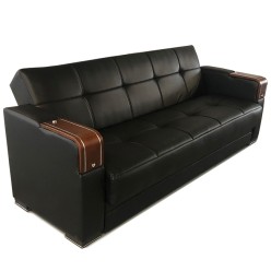 Nisa Sofa bed (black/faux leather)