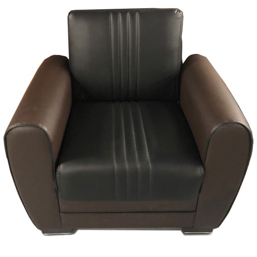 Pelin Chair (leatterette/black+dark brown)