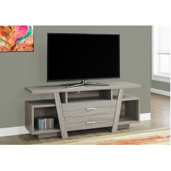 I-2721 TV Stand - 60"L / Dark taupe with 2 storage drawers 