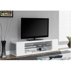 I-3535 TV Stand – 60″L / High glossy white with tempered glass 