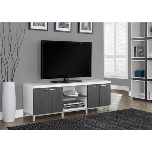  I-2591  TV table – 60"L  blanc/gris