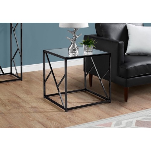 I-3396 Accent Table (mirror/black metal)