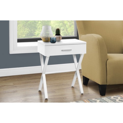 I-3606 Accent Table with drawer (white)