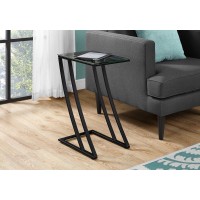 I-3089 Accent Table (black metal/tempered glass)