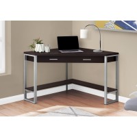 I-7502 Computer Desk - 42"L (cappuccino corner/silver metal)